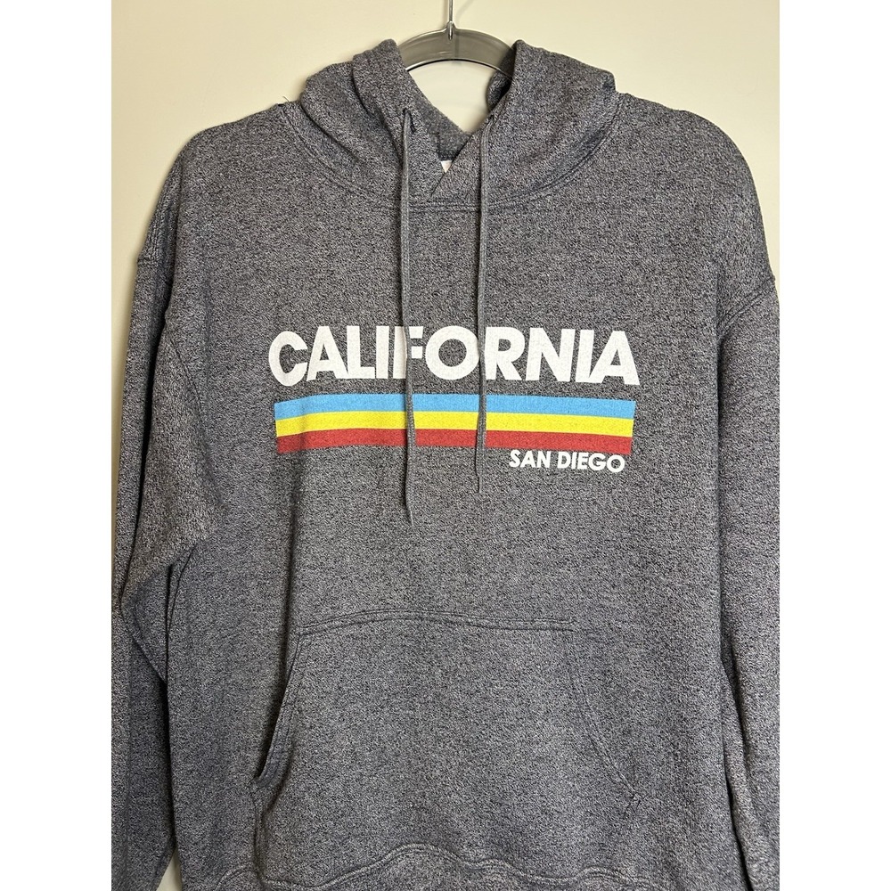 Teemax Unisex Gray California San Diego Graphic Pullover Hoodie Size Small